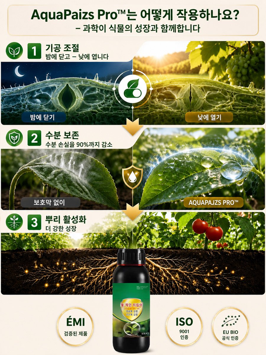 한 병으로 33무의 땅에 사용할 수 있는 항열 수호자 식물 영양액