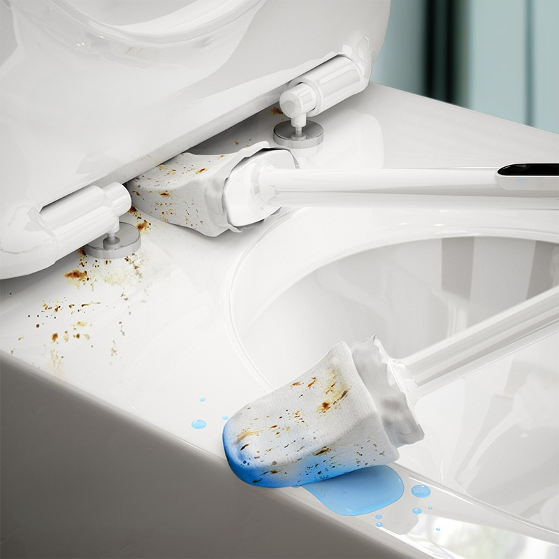 Cepillo de inodoro extensible, set de limpieza cuadrado para baño