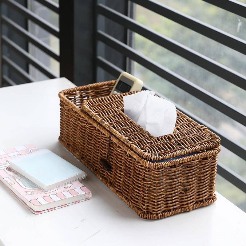Woven tissue box storage