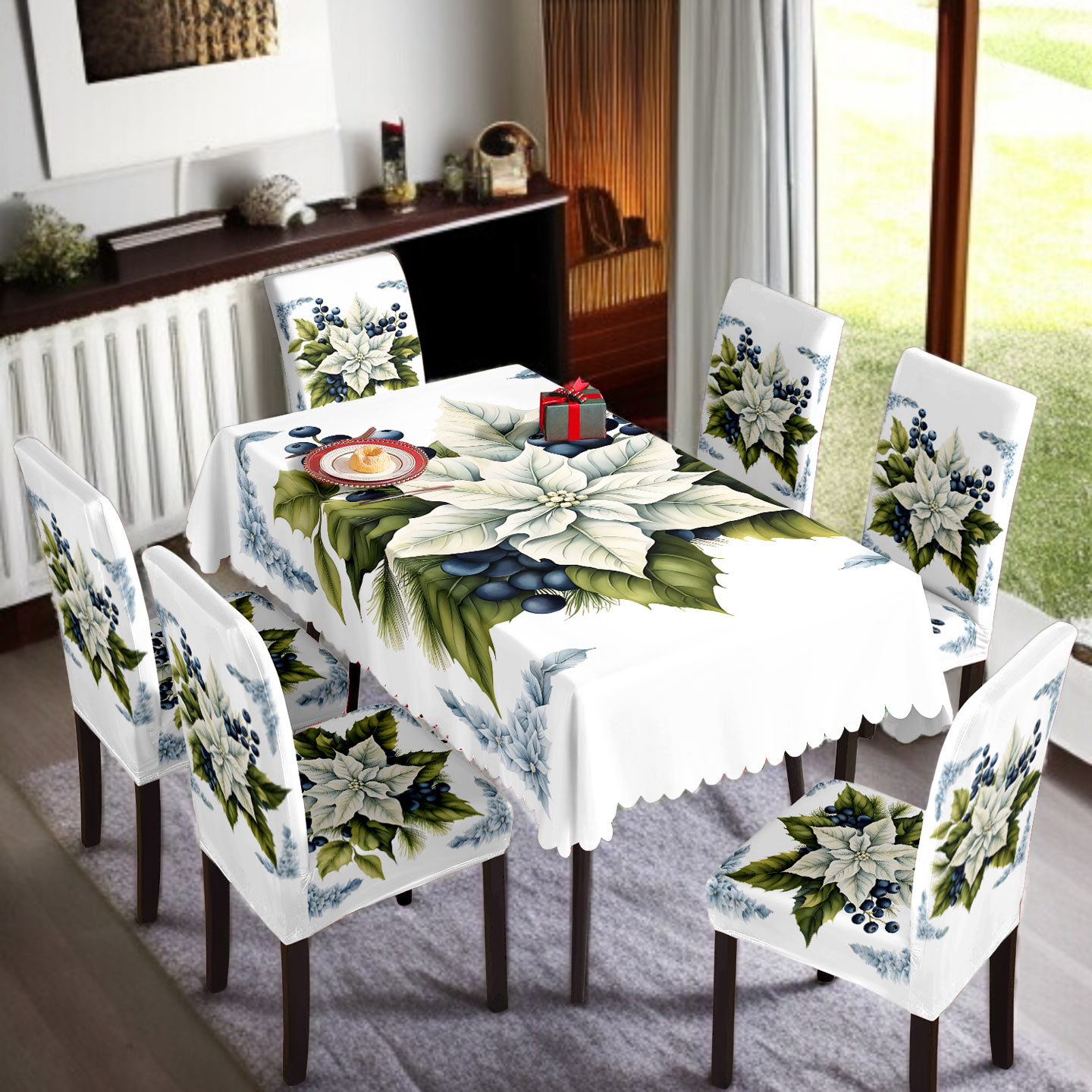 節慶裝潢印花防水桌布