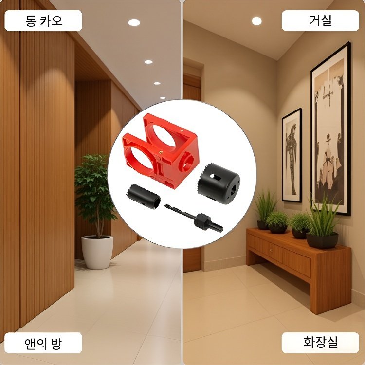 구형 잠금장치용 타공기 세트 