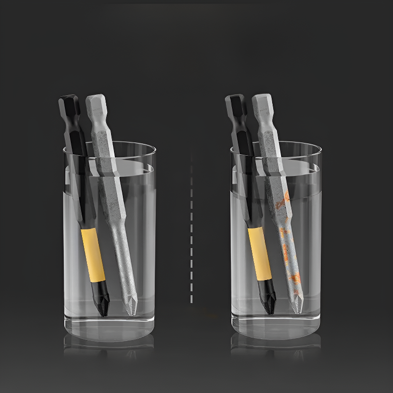 Sada vysoce tvrdých, protiskluzových bitů pro šroubovák Phillips a šestihran