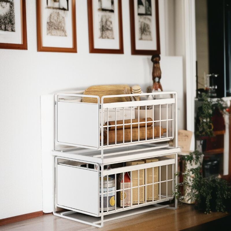 家庭用多機能収納ラック ディッシュレイヤードシェルフプルアウトキッチンシンク下棚 スパイスラック