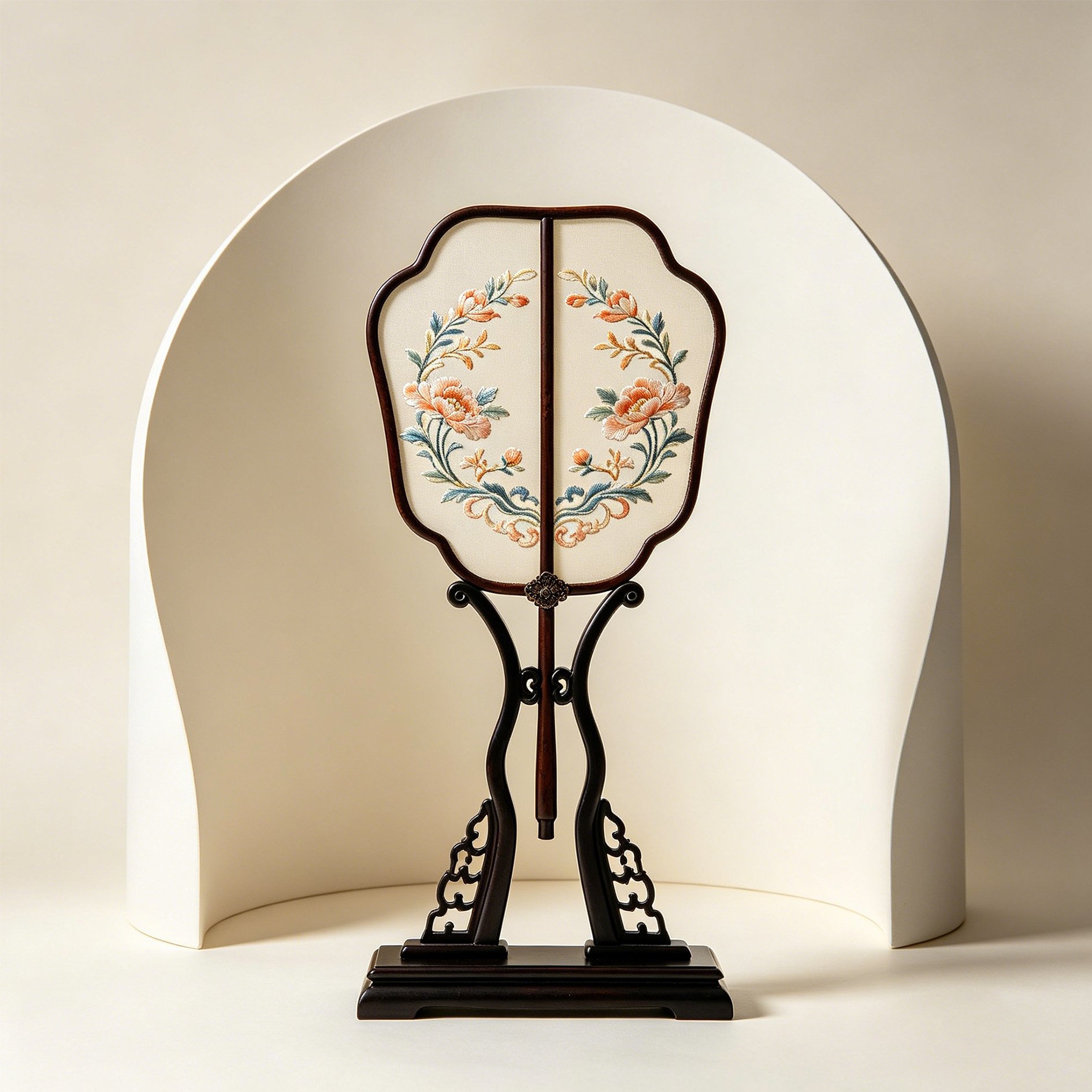 Paravent brodé double face