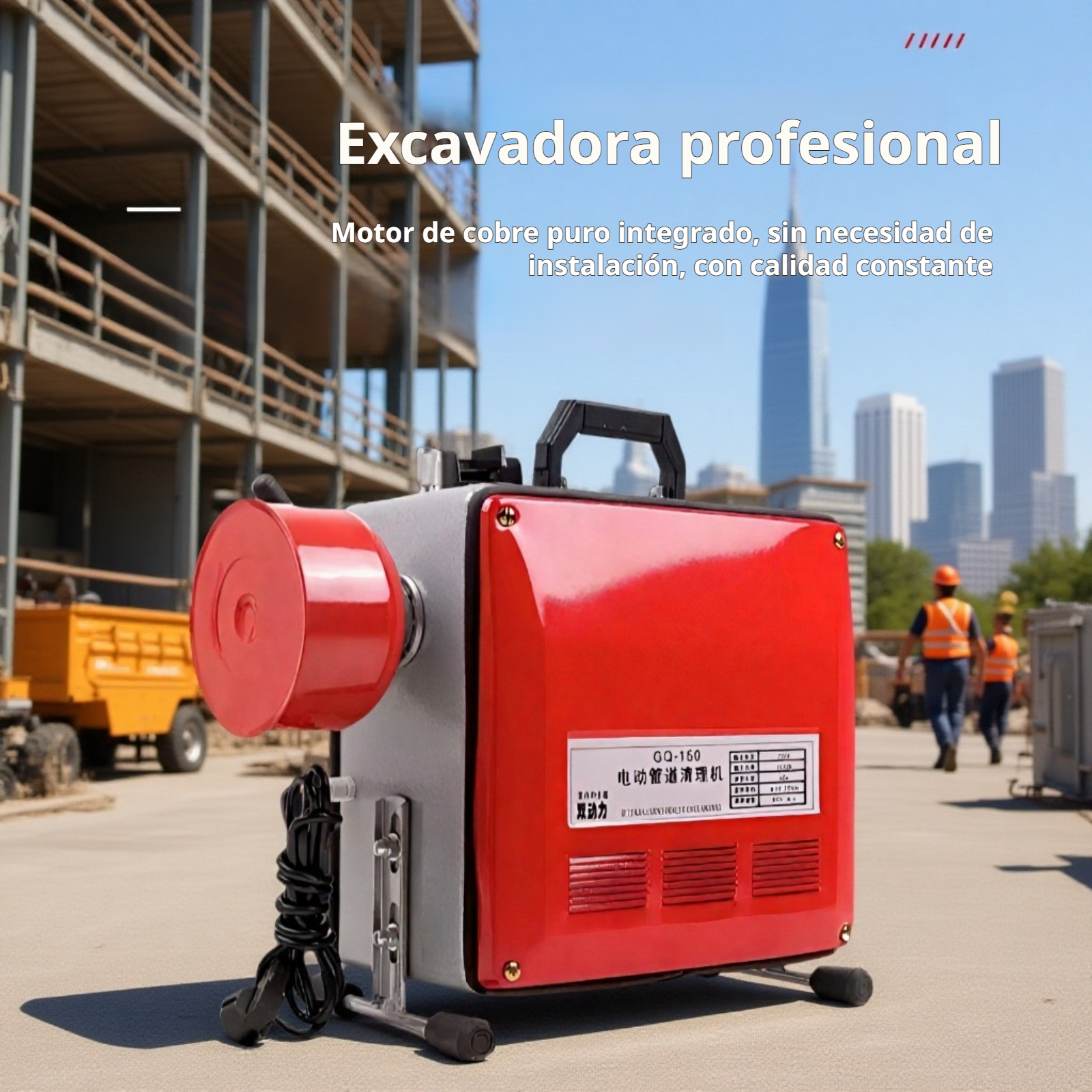 Draga de alcantarillado profesional en uso