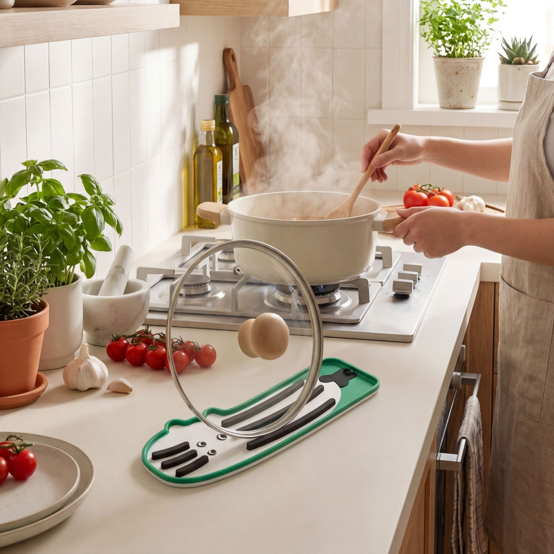 미끄럼 방지 기능이 강조된 실리콘 매트