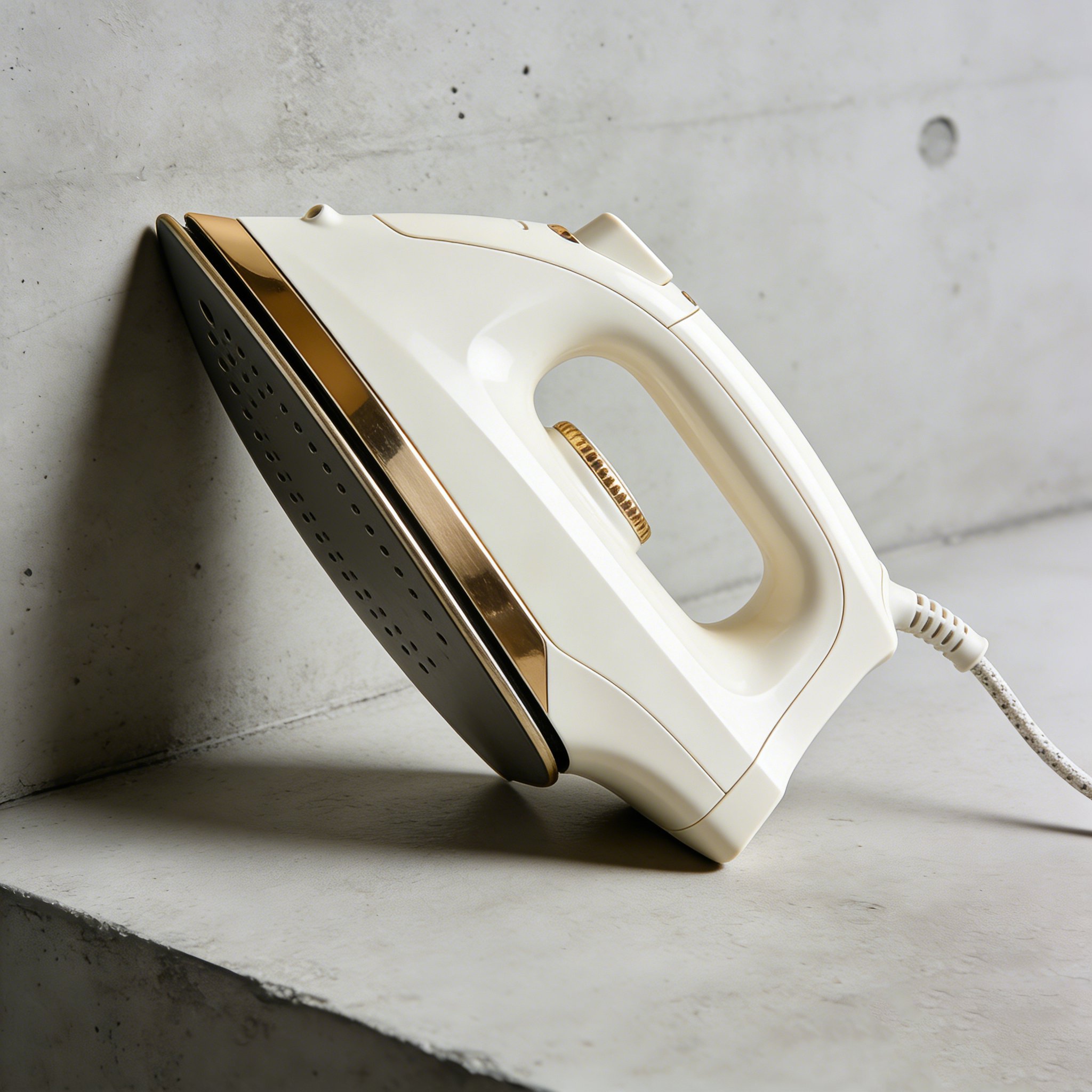 衣類のシワを伸ばしているハンディアイロン