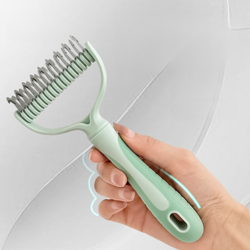 Cepillo Removedor de Pelo para Mascotas de Doble Cara y Dientes Finos