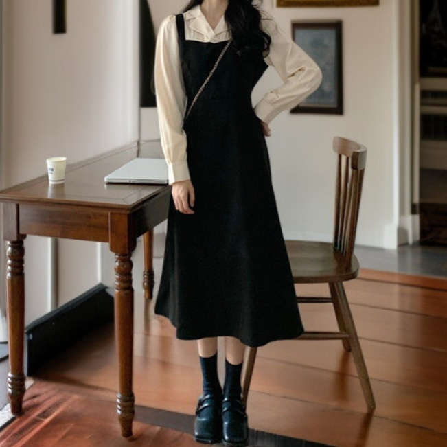 여성 스커트 봄 긴팔 원피스