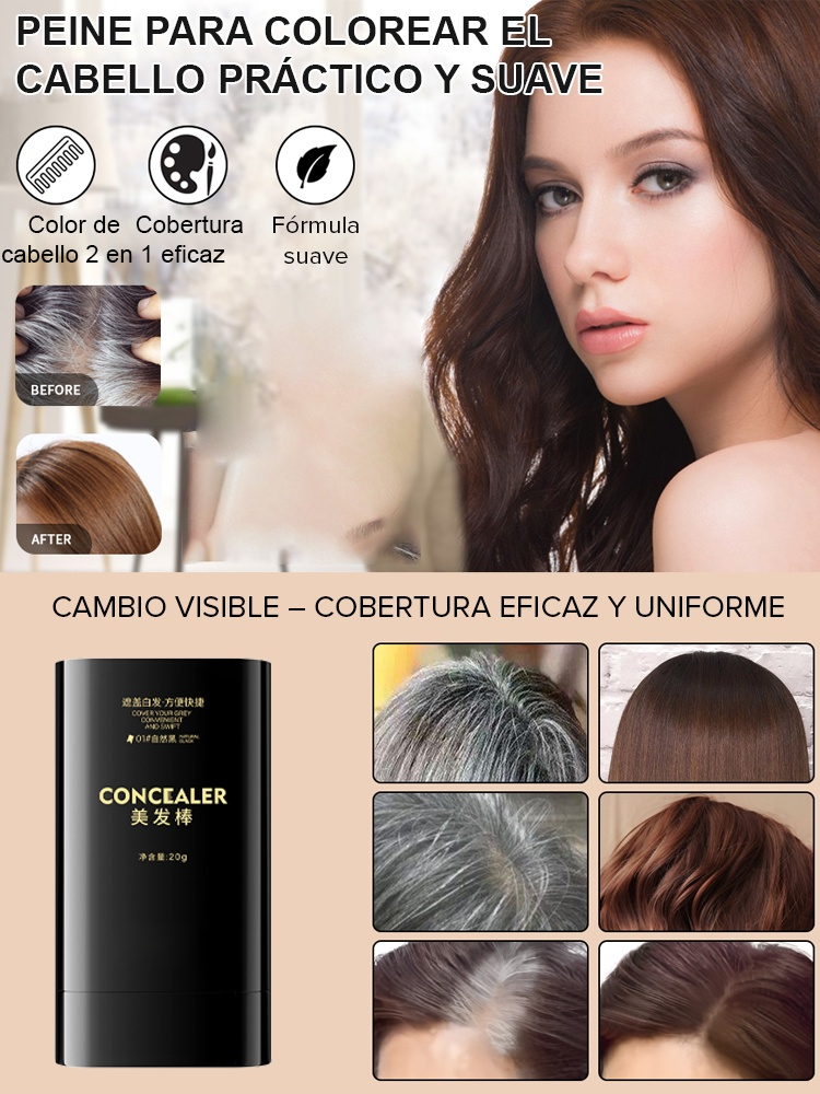 Tinte en barra resistente al agua y al sudor para cubrir canas