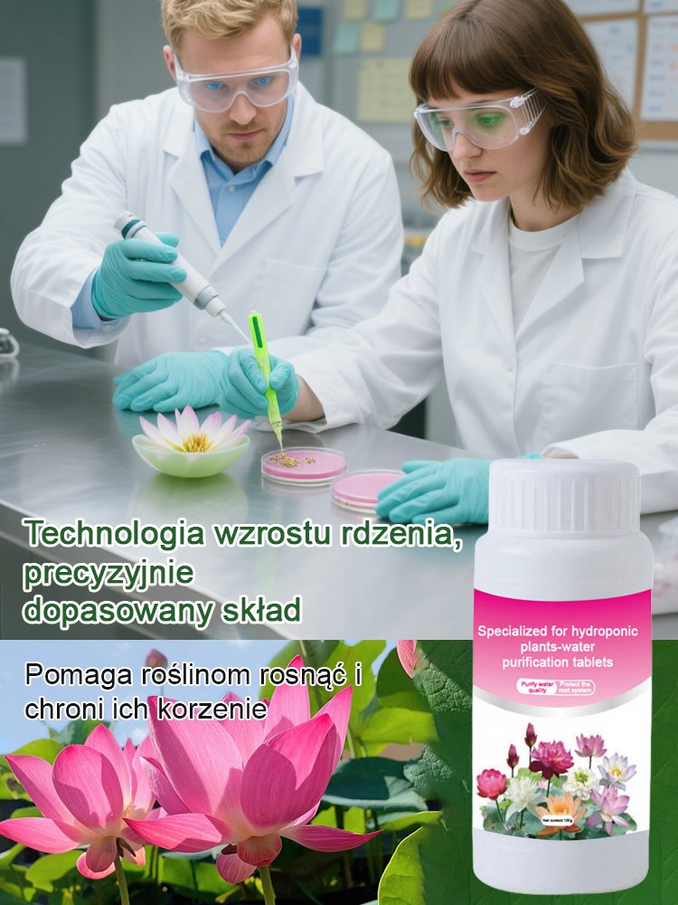 Specjalne tabletki odżywcze do hydroponicznych roślin oczyszczających