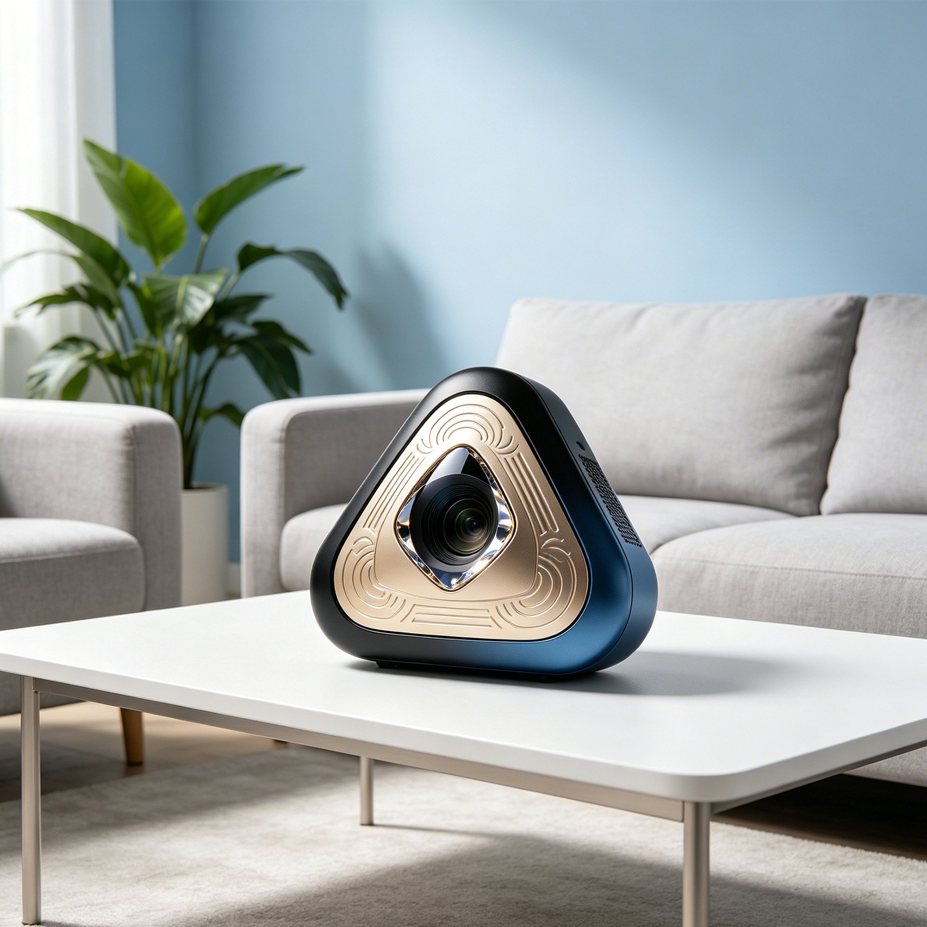 HD Home Projector in a modern living room setup