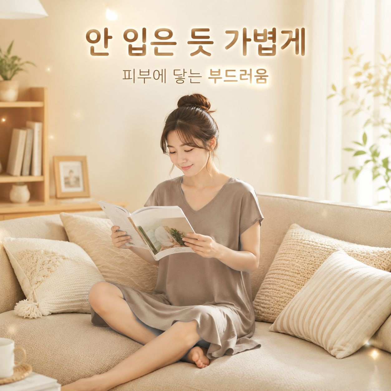 V넥 플레어 니트 반팔 원피스
