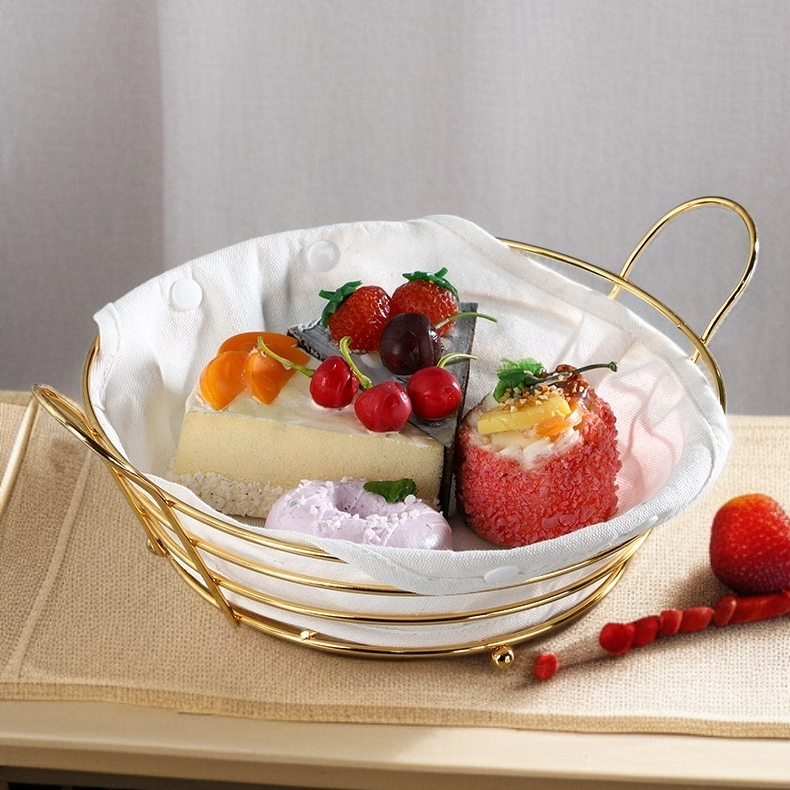 금속 펀칭 손잡이 빵 과일 보관 바구니