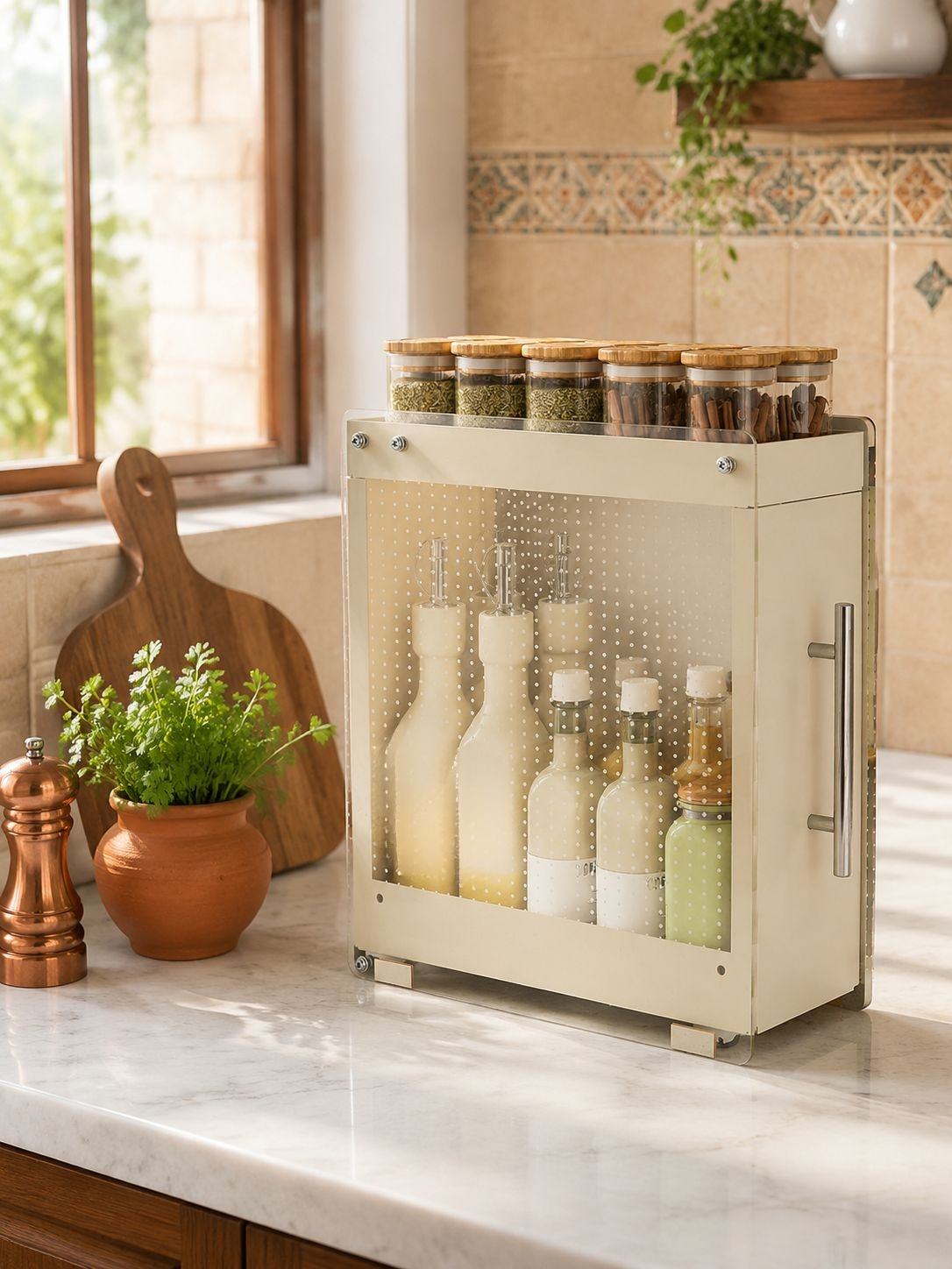 Étagère à épices amovible pour la cuisine, étagère de rangement murale pour