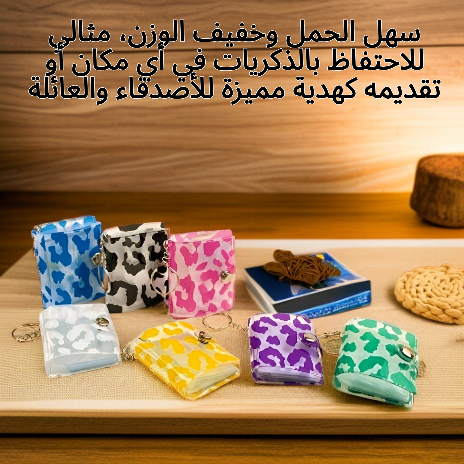 ألبوم صور صغير بنقشة النمر مع علا من الأمام