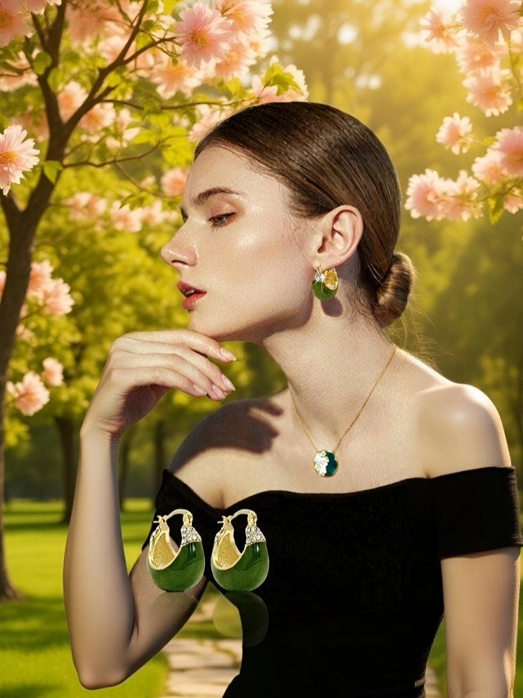 Elegante C-förmige Diamantohrringe