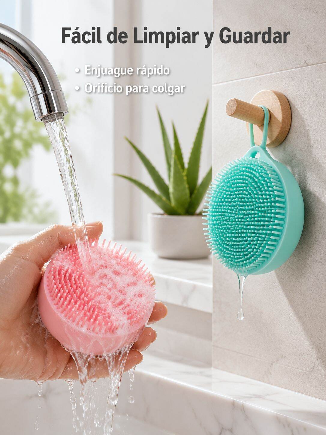 Cepillo de baño de silicona para mascotas, limpieza y masaje