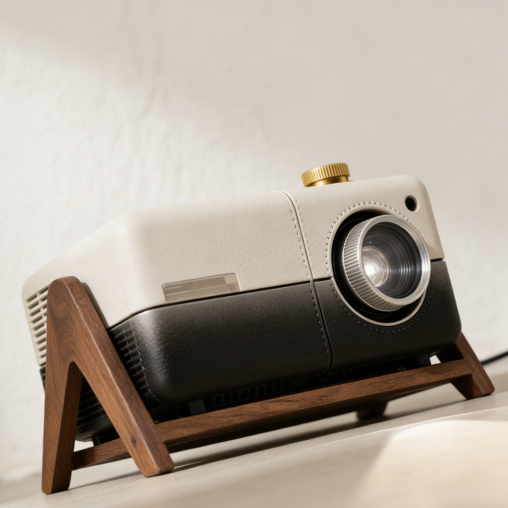 โปรเจคเตอร์กรอบไม้หุ้มหนัง