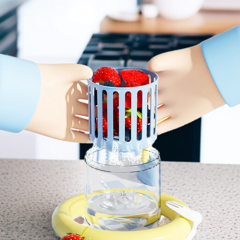 휴대용 대용량 물빠짐 샐러드컵 도시락통 지방감량 휴대용 이중 물빠짐 과일 보관함 야채컵