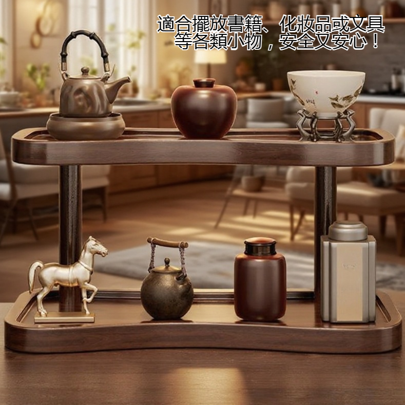 辦公桌使用雙層置物架場景