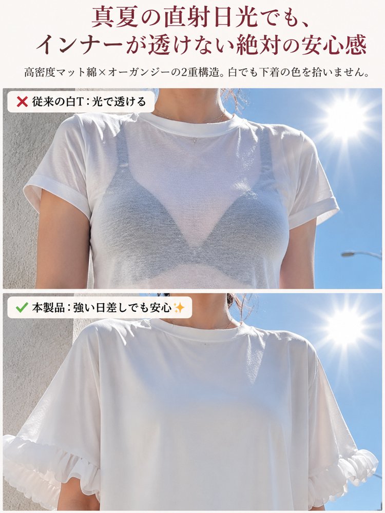 花モチーフフリルトップス