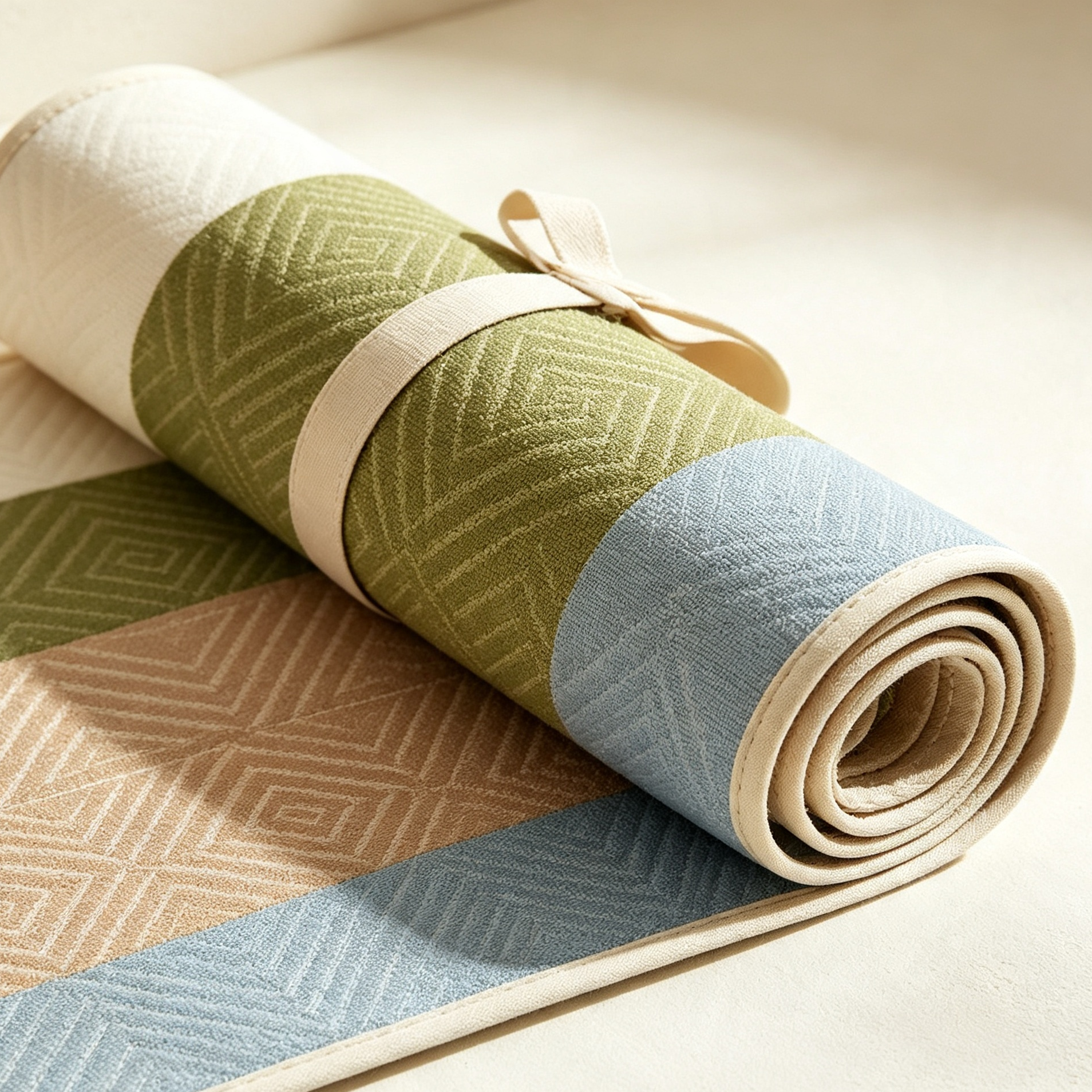 Set of 3 foldable picnic mats displayed outdoors