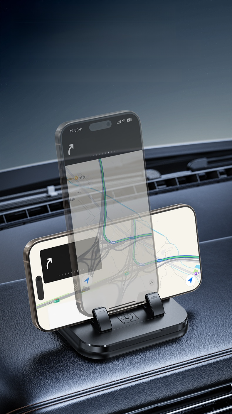 자동차 실내에 설치된 센터페시아 휴대폰 거치대