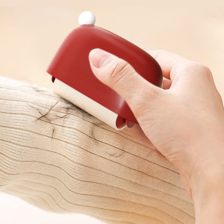 迷你衣物黏毛器聖誕帽造型黏毛滾筒