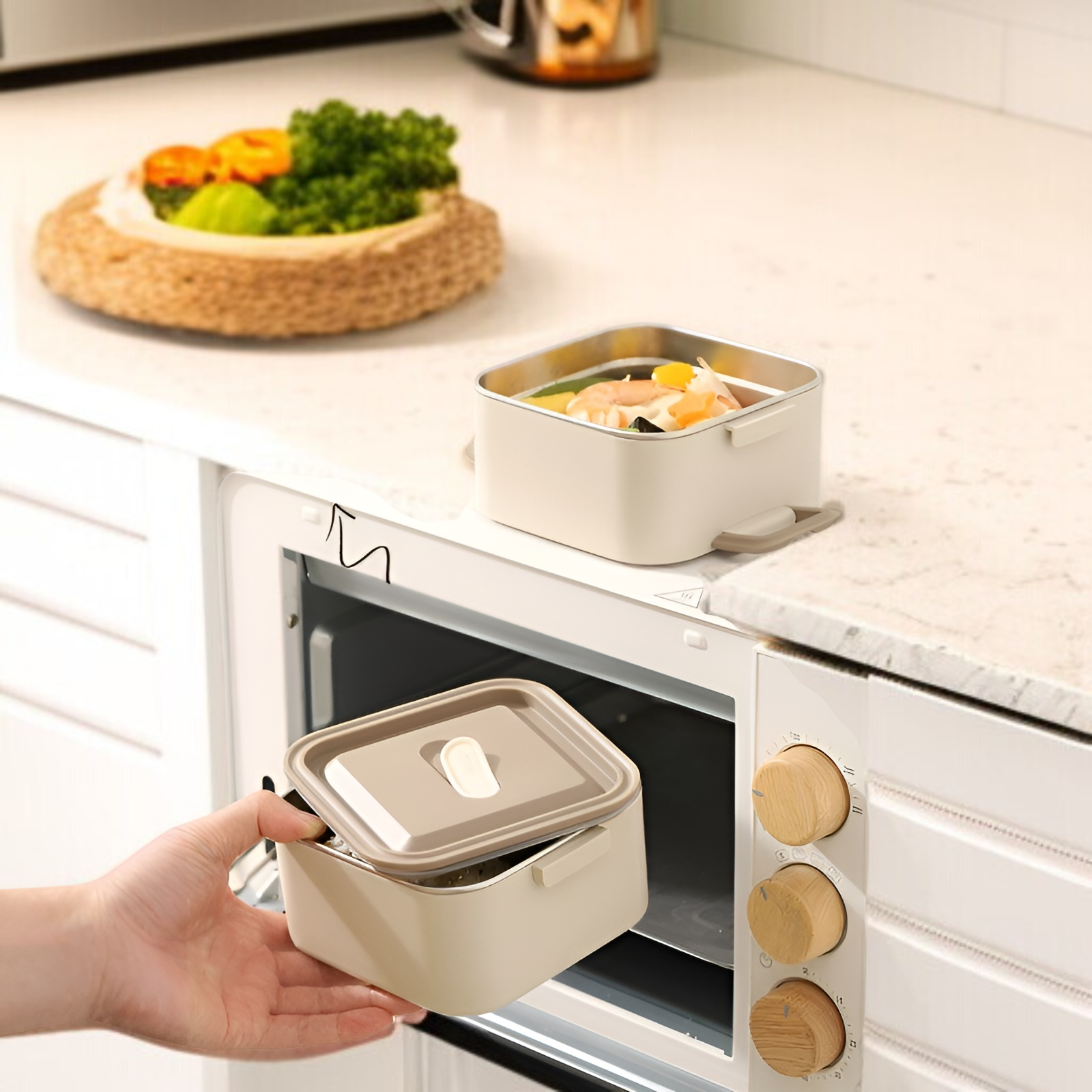 Lunchbox aus 304 Edelstahl, tragbare Frischhaltebox, Fach, Lunchbox für Mikrowelle, Studenten, Lunch