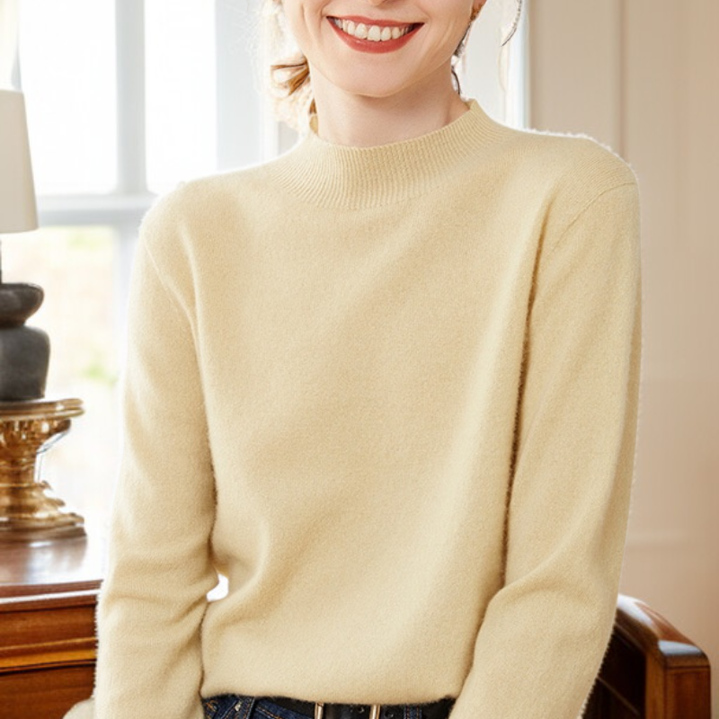 ゆったりとした無地ニット