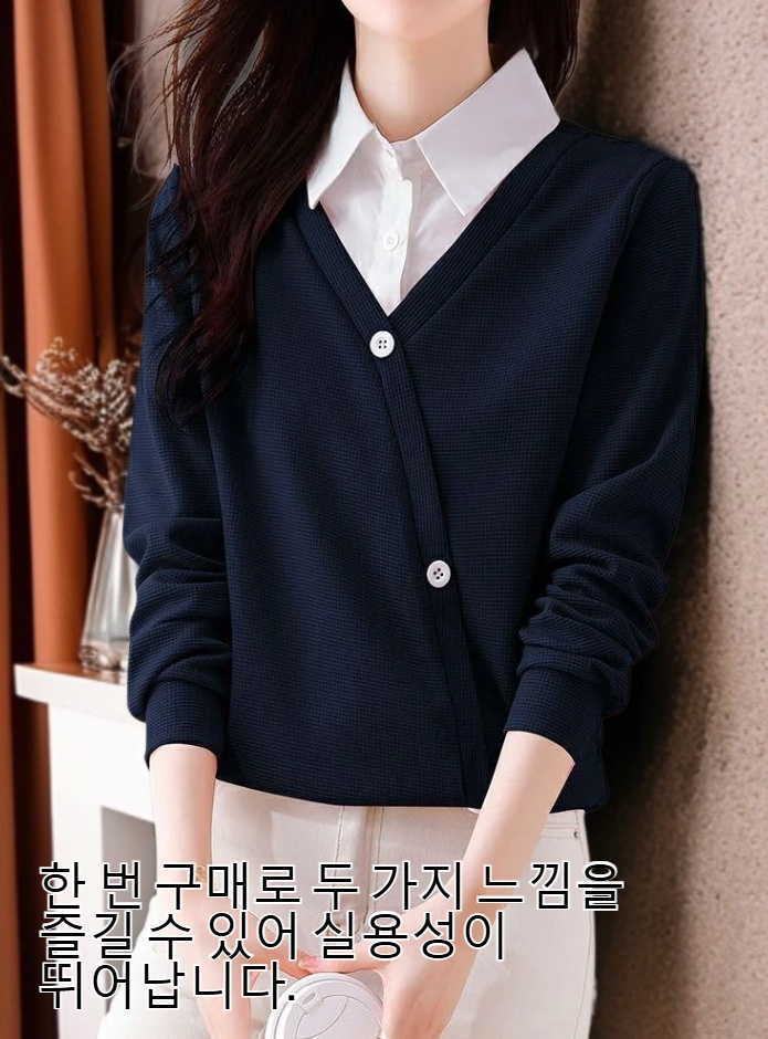 가짜 긴팔 레이어드 디자인 셔츠