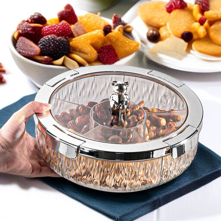 가정용 탁상 정리 수납함 화장품 수동 회전 밀폐 수납함 간식 방진 밀폐 수납함 버블 마터 액세서리 수납함