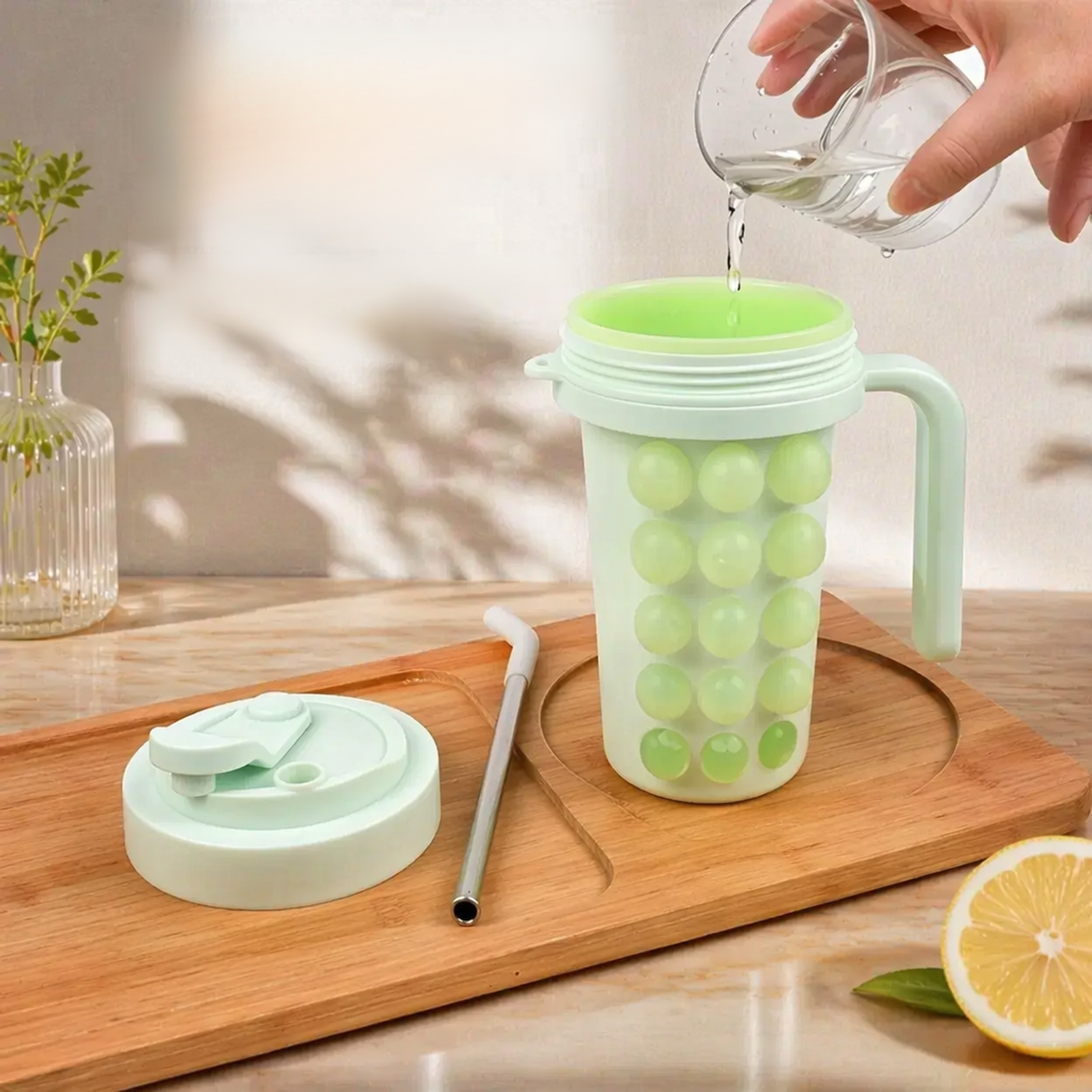 Détail du matériau silicone alimentaire sur la carafe à glaçons