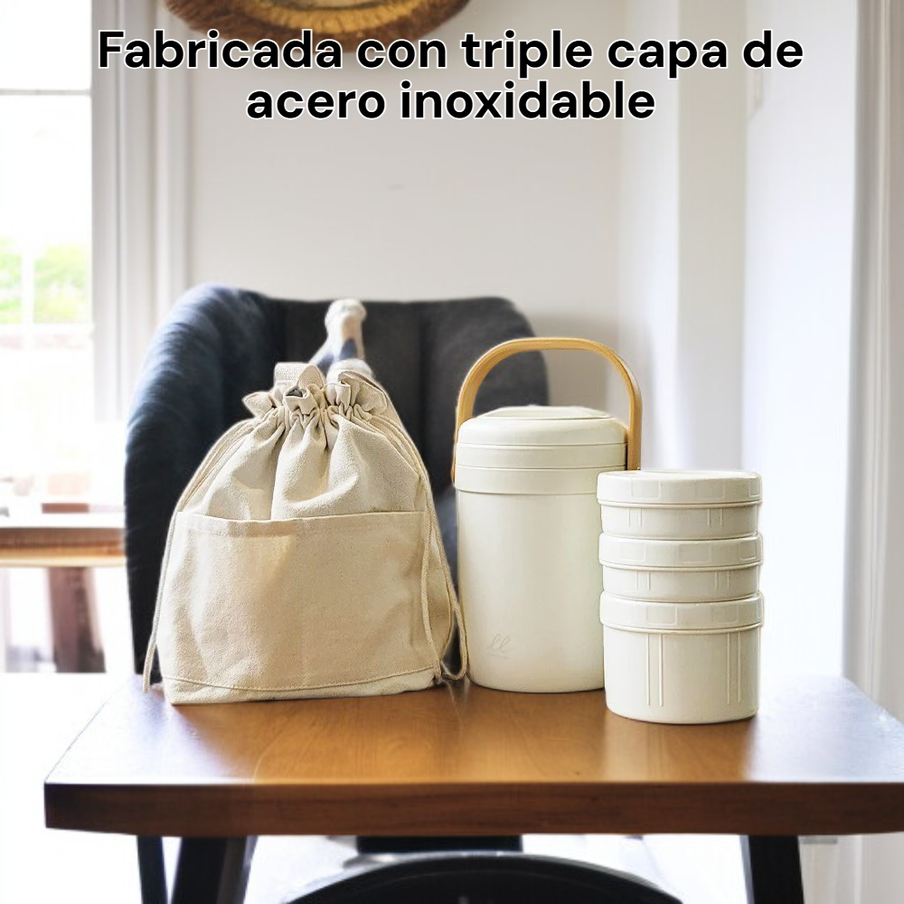 Lonchera térmica de triple capa de acero inoxidable