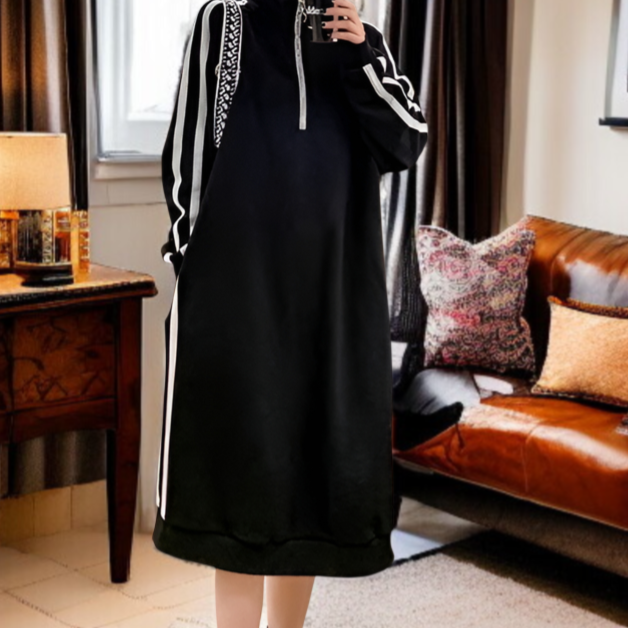  大きいサイズ 薄手ロングパーカー レディース 長袖 膝下丈