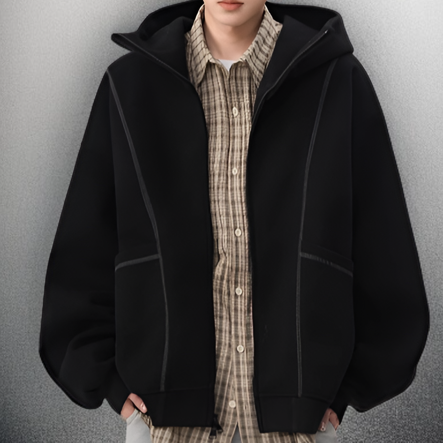 편안한 루즈핏 남자 코트 착용샷