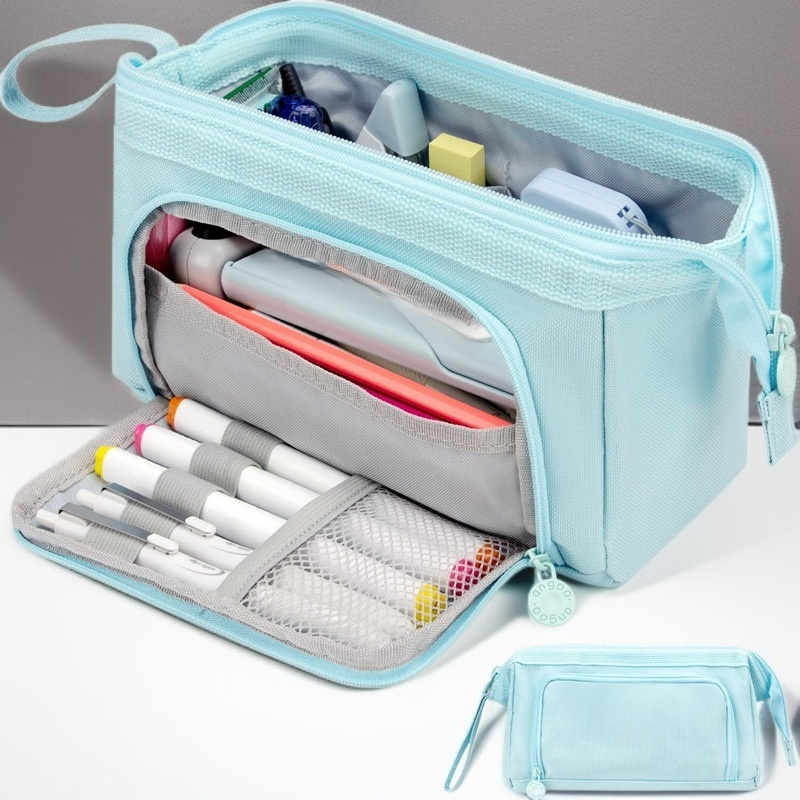 Large capacity portable pencil case