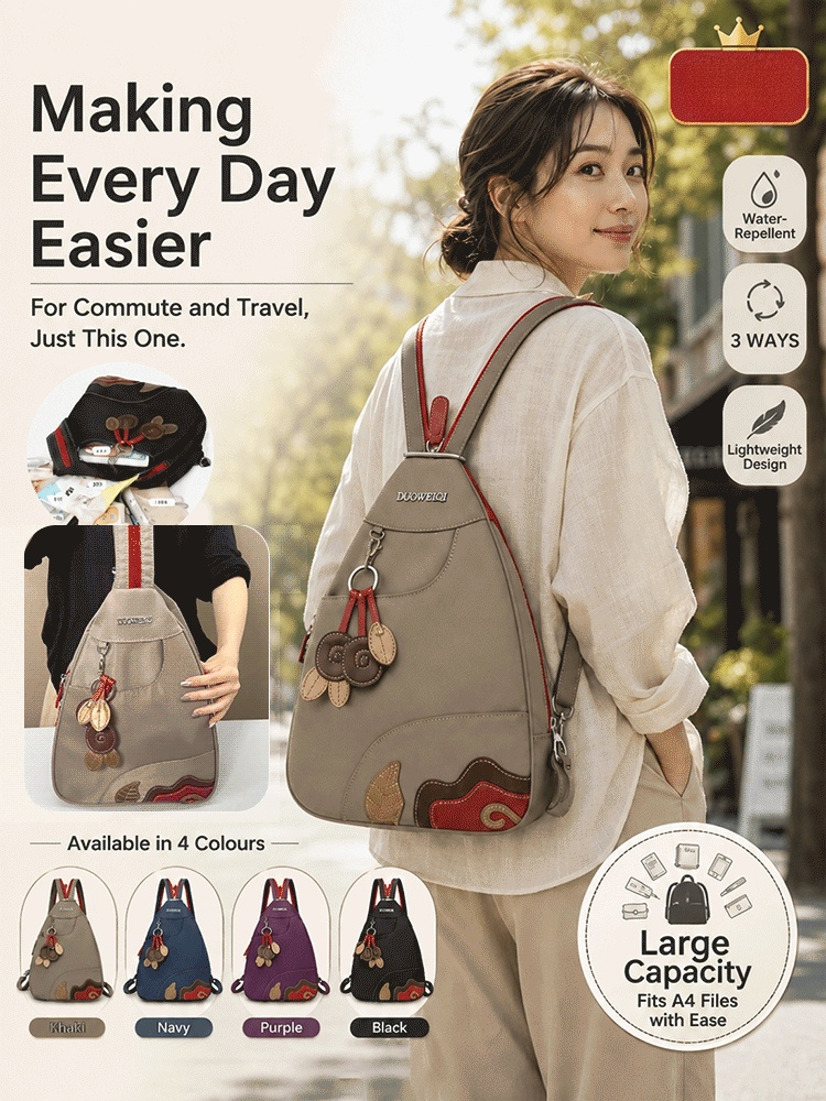Toray High‑Density Micro‑Fabric 3‑Way Large‑Capacity Casual Bag