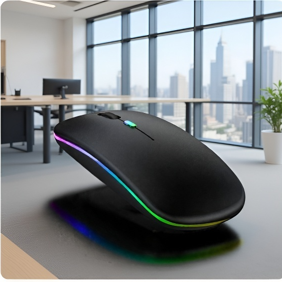 Modern stylish mouse featuring glowing LED effects