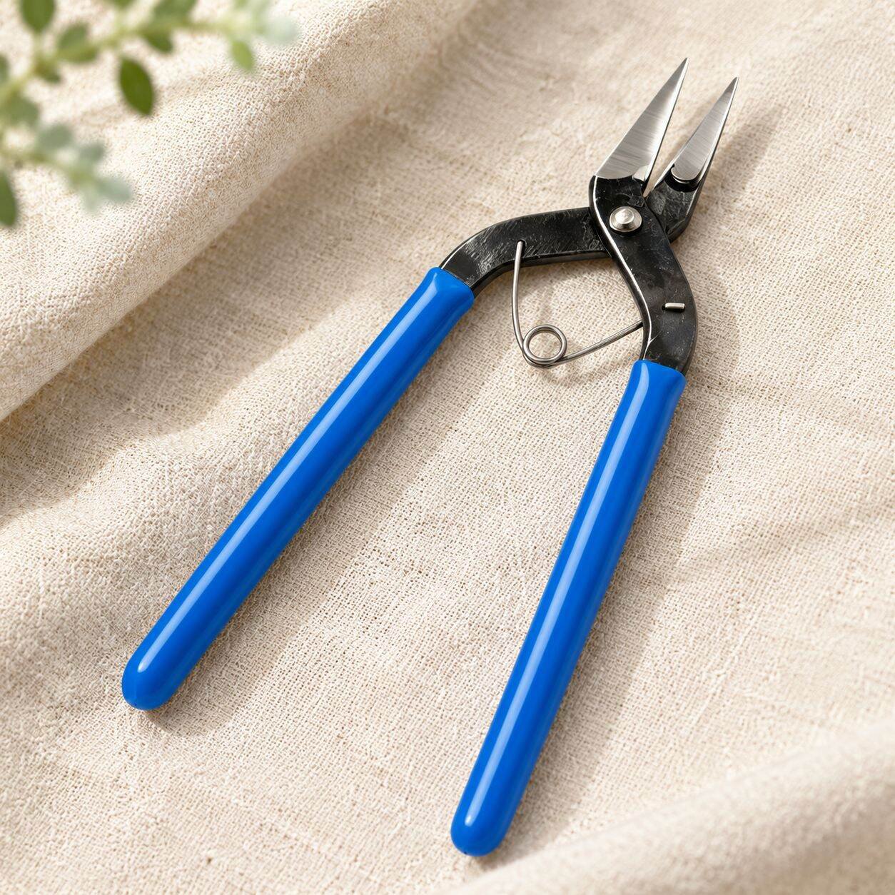 블루 핸들 탄소강 평집게 롱노즈 수공예 비즈 액세서리 공예 펜치