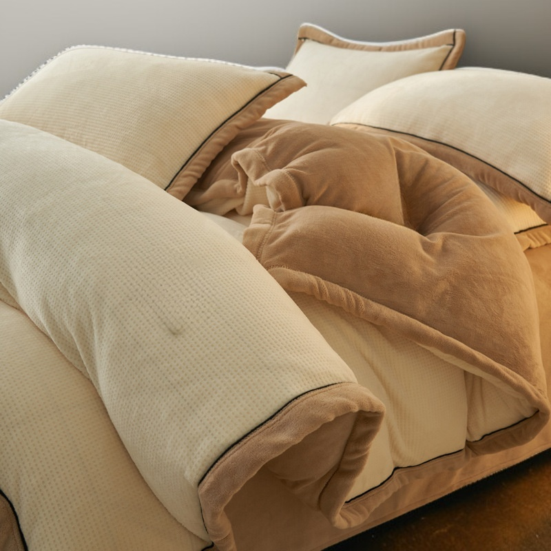 2024 new milk velvet winter quilt waffle detachable quilt thick warm quilt core spring and autumn qu