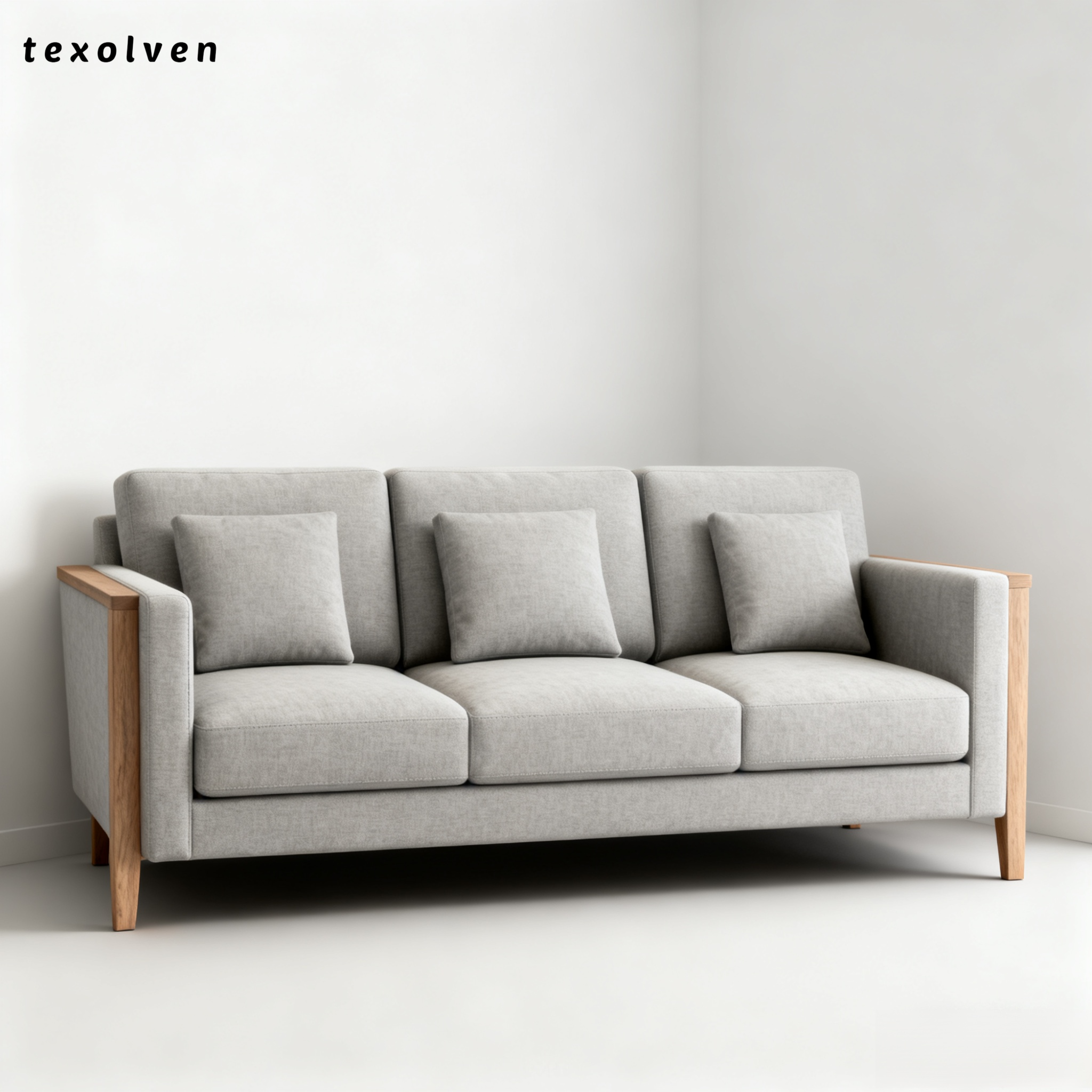 심플한 디자인의 소형 소파 클로즈업