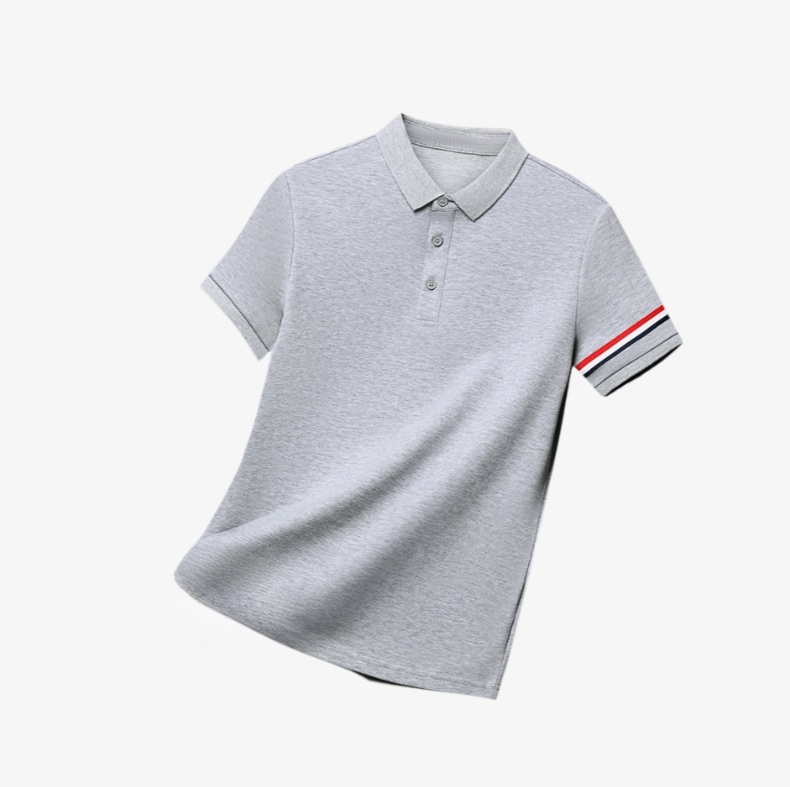 남자 여름 반팔티셔츠 남성복 솔리드 중청년 칼라 반팔티셔츠