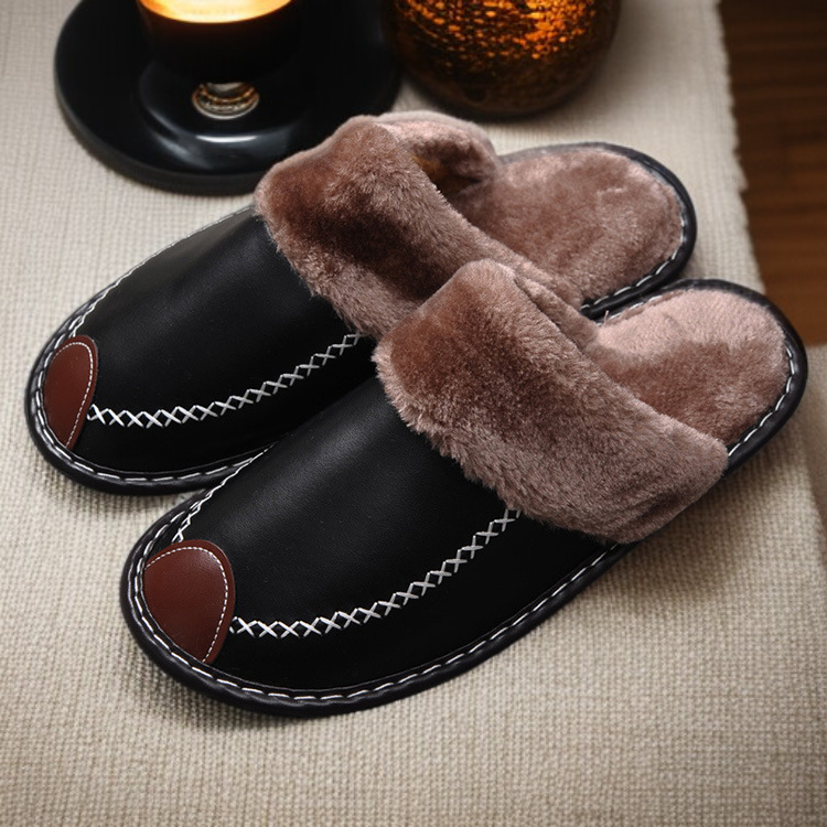 รองเท้าใส่ในบ้านผู้หญิงฤดูหนาวบุขนหนา แบบเกาหลี