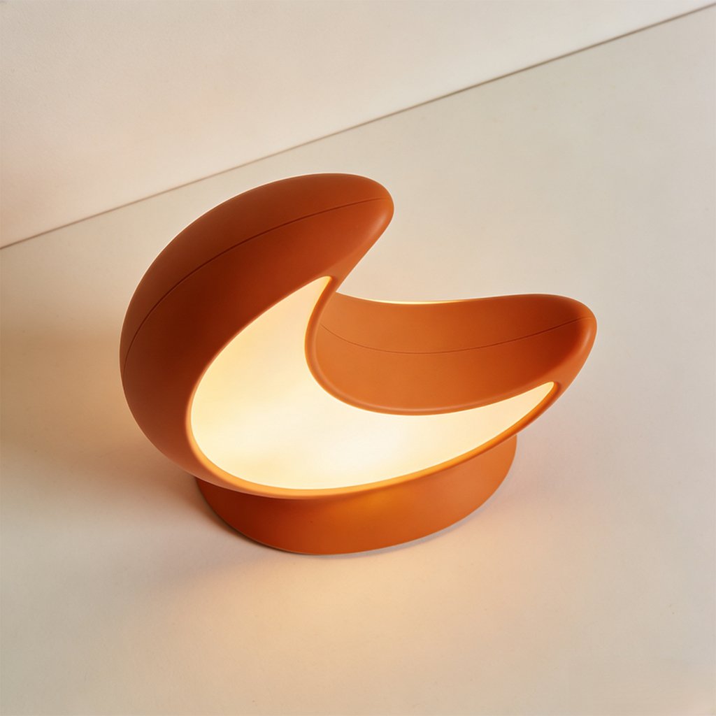 Lámpara de mesa pequeña con forma de luna