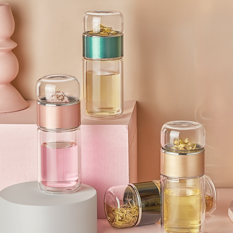 Tea Separation Double-Layer Glass Cup