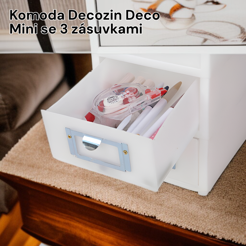 Mini zásuvková skříňka se třemi patry DecoZin Deco