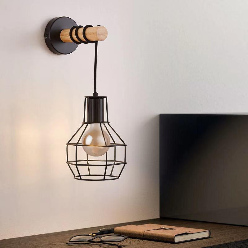 Modern American Iron Wall Light with E27 Base for Bedroom/Corridor/Entrance