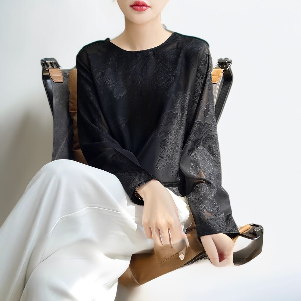여름 신스타일 중국 스타일 모조 실크 새틴 긴소매